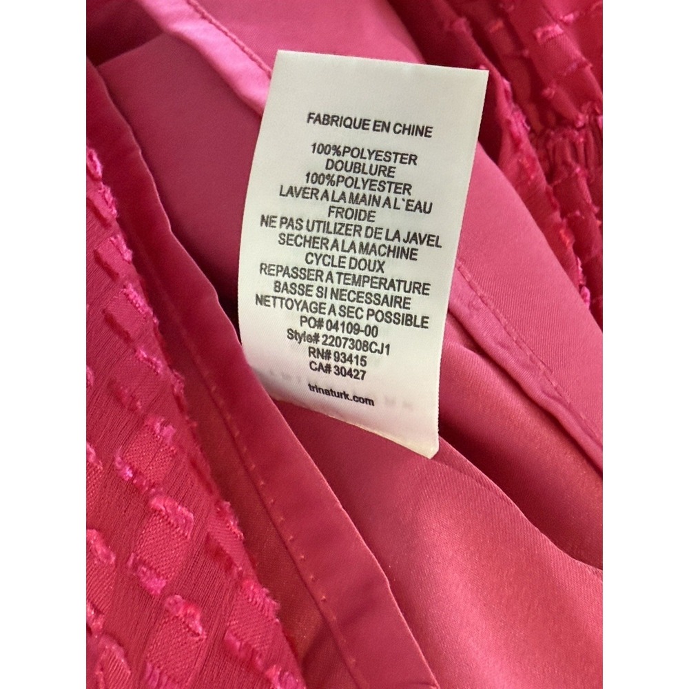 Trina Turk Viti Pink Mini Tiered Long Slv Designer Dress Women's Size M NWT $278 - Picture 9 of 10